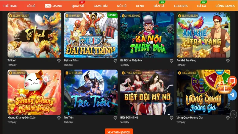 no hu sv88 1 Trải nghiệm game nổ hũ 3D