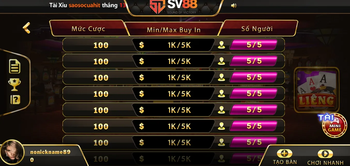 Chiến game bài Liêng